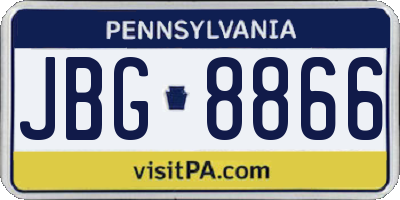 PA license plate JBG8866