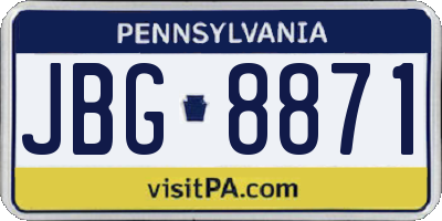 PA license plate JBG8871