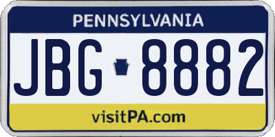 PA license plate JBG8882