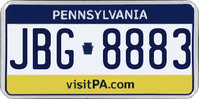 PA license plate JBG8883