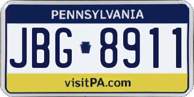 PA license plate JBG8911