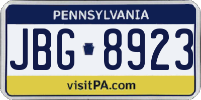PA license plate JBG8923