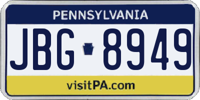 PA license plate JBG8949