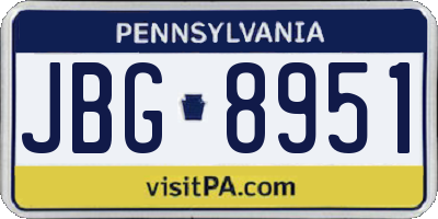 PA license plate JBG8951