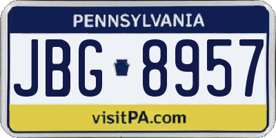 PA license plate JBG8957