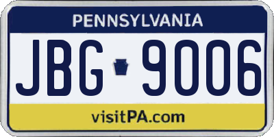 PA license plate JBG9006