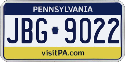 PA license plate JBG9022