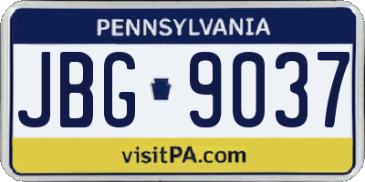 PA license plate JBG9037