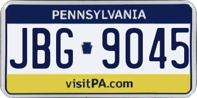 PA license plate JBG9045