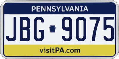 PA license plate JBG9075