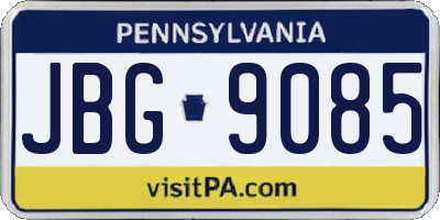 PA license plate JBG9085