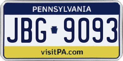 PA license plate JBG9093