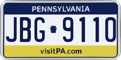 PA license plate JBG9110