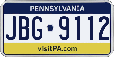 PA license plate JBG9112