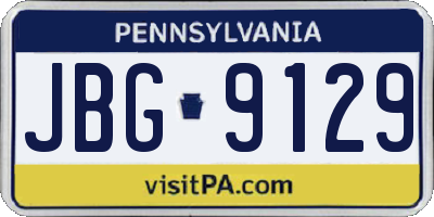 PA license plate JBG9129