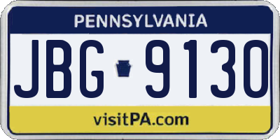 PA license plate JBG9130