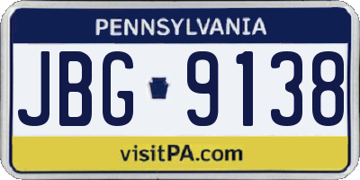 PA license plate JBG9138