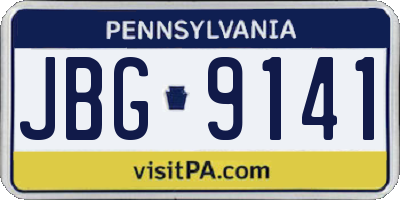 PA license plate JBG9141