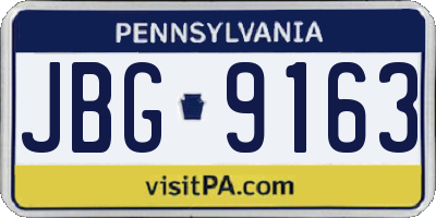 PA license plate JBG9163