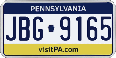 PA license plate JBG9165