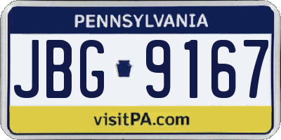 PA license plate JBG9167