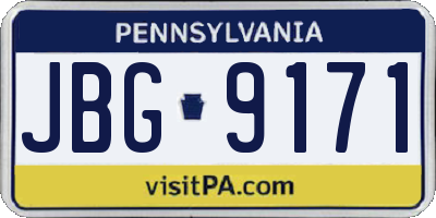 PA license plate JBG9171