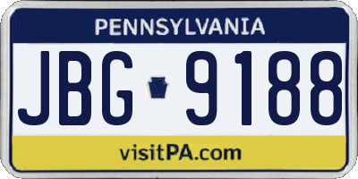 PA license plate JBG9188