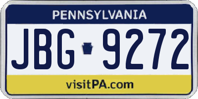 PA license plate JBG9272