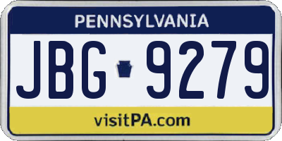 PA license plate JBG9279