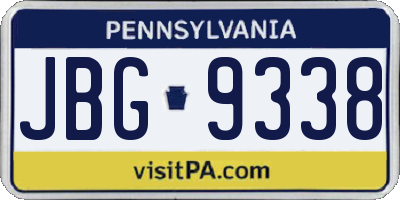 PA license plate JBG9338