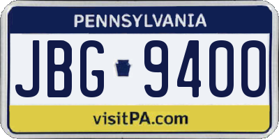 PA license plate JBG9400
