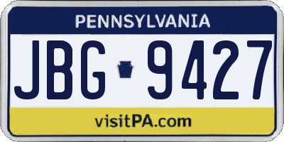 PA license plate JBG9427