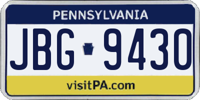 PA license plate JBG9430