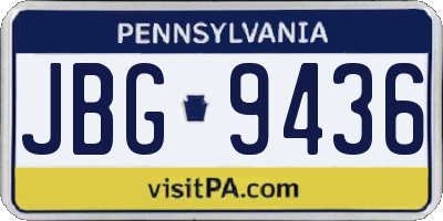 PA license plate JBG9436