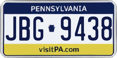 PA license plate JBG9438