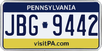 PA license plate JBG9442