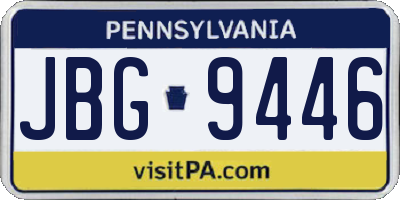 PA license plate JBG9446