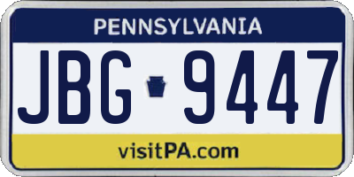 PA license plate JBG9447