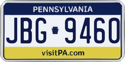 PA license plate JBG9460