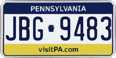 PA license plate JBG9483