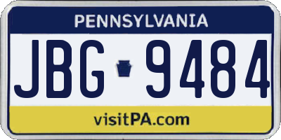 PA license plate JBG9484