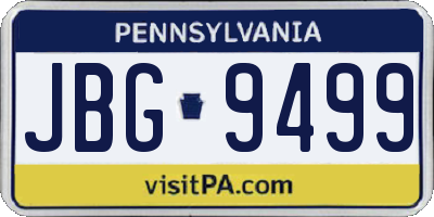 PA license plate JBG9499