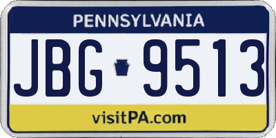 PA license plate JBG9513