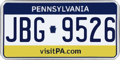 PA license plate JBG9526