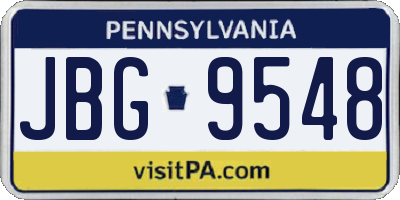 PA license plate JBG9548