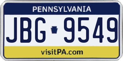 PA license plate JBG9549