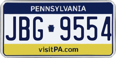 PA license plate JBG9554