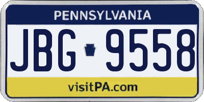 PA license plate JBG9558