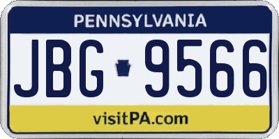 PA license plate JBG9566