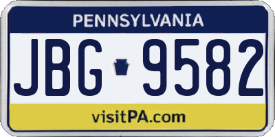 PA license plate JBG9582